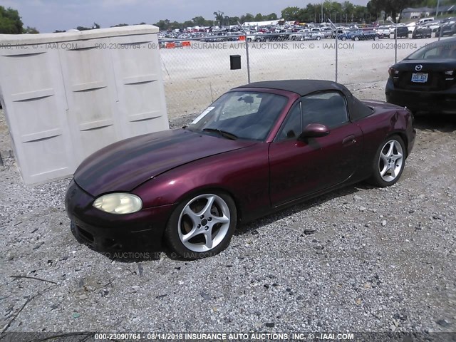 JM1NB353630301526 - 2003 MAZDA MX-5 MIATA MAROON photo 2