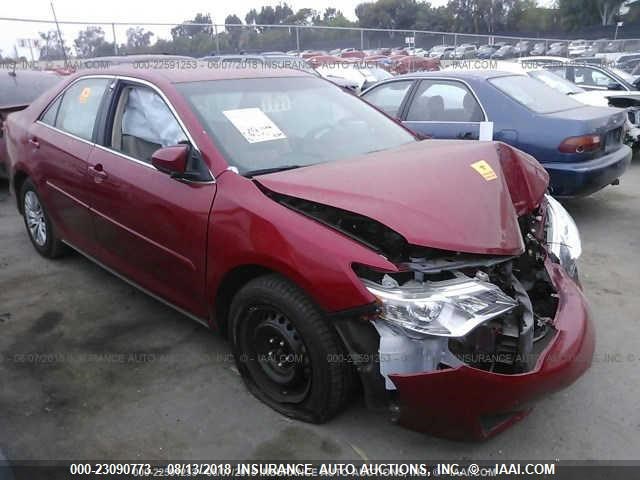 4T4BF1FKXDR296019 - 2013 TOYOTA CAMRY L/SE/LE/XLE RED photo 1