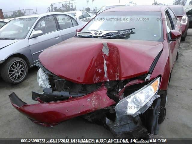 4T4BF1FKXDR296019 - 2013 TOYOTA CAMRY L/SE/LE/XLE RED photo 6