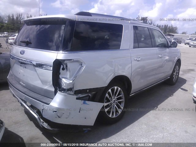 1FMJK1KT1JEA24593 - 2018 FORD EXPEDITION MAX LIMITED SILVER photo 4
