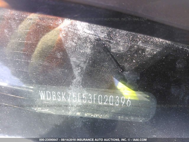 WDBSK75F53F020396 - 2003 MERCEDES-BENZ SL SILVER photo 9