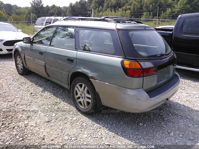 4S3BH675X37606195 - 2003 SUBARU LEGACY OUTBACK AWP GREEN photo 3