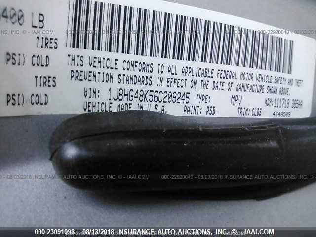 1J8HG48K56C209245 - 2006 JEEP COMMANDER SILVER photo 9