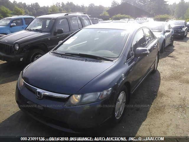 JHMFA36297S004093 - 2007 HONDA CIVIC HYBRID BLACK photo 2