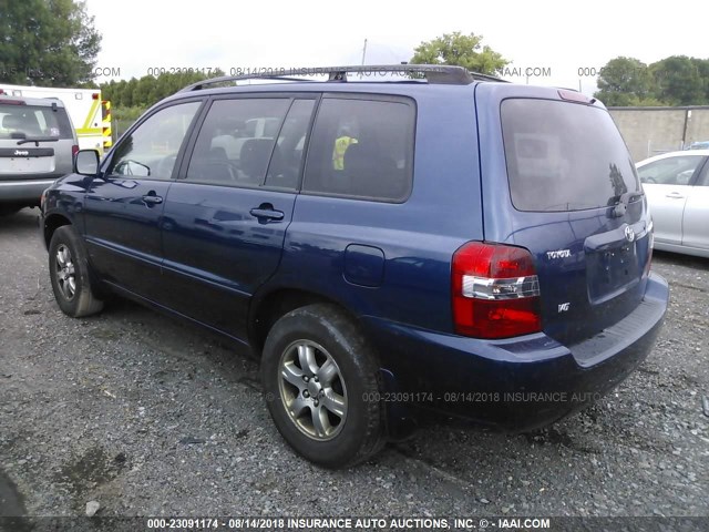 JTEDP21A070134187 - 2007 TOYOTA HIGHLANDER SPORT/LIMITED BLUE photo 3