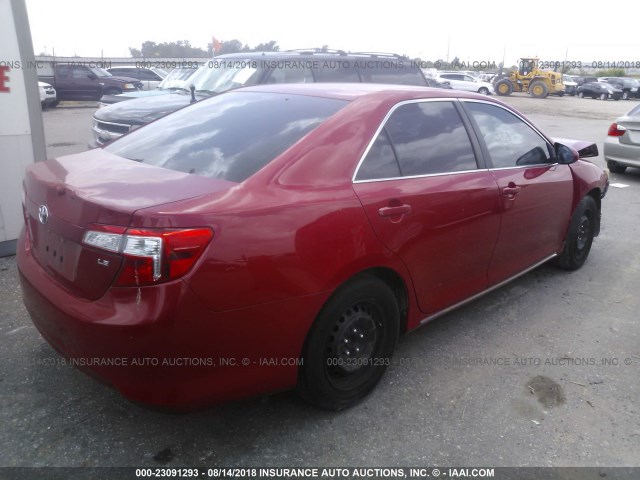 4T1BF1FKXCU526599 - 2012 TOYOTA CAMRY SE/LE/XLE 红色 照片 4