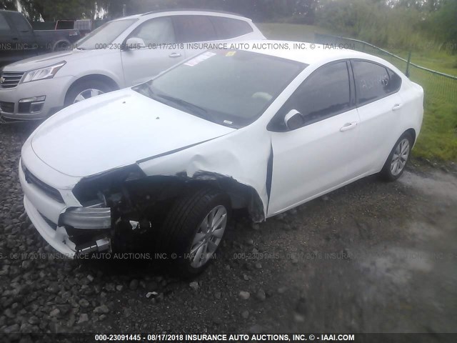 1C3CDFBB6ED913837 - 2014 DODGE DART SXT WHITE photo 2