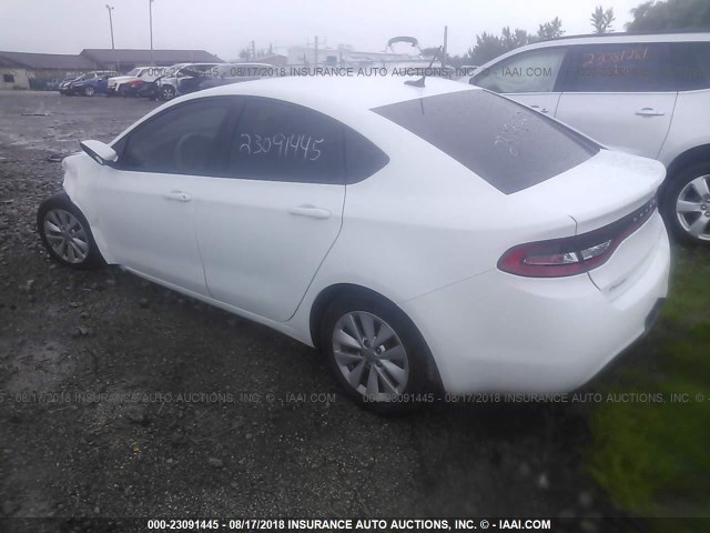 1C3CDFBB6ED913837 - 2014 DODGE DART SXT WHITE photo 3