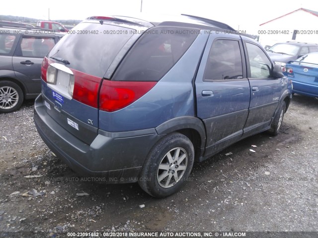 3G5DA03EX2S601604 - 2002 BUICK RENDEZVOUS CX BLUE photo 4