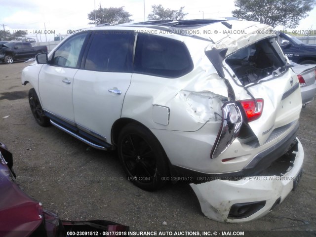 5N1DR2MN0HC675149 - 2017 NISSAN PATHFINDER S/SV/SL/PLATINUM WHITE photo 3