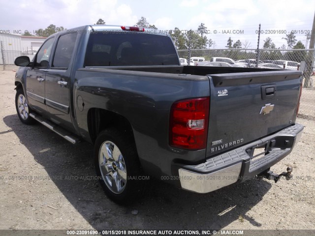 3GCEC23049G151789 - 2009 CHEVROLET SILVERADO C1500 LT BLUE photo 3