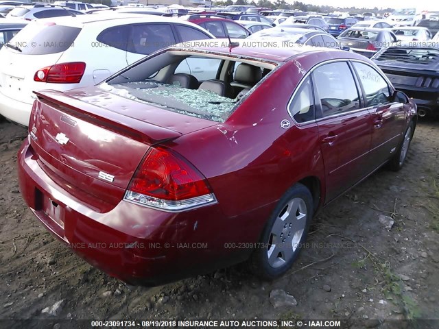 2G1WD58C779259247 - 2007 CHEVROLET IMPALA SUPER SPORT RED photo 4