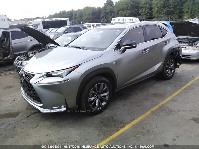 JTJBARBZ8H2108997 - 2017 LEXUS NX 200T/BASE/F SPORT GRAY photo 2