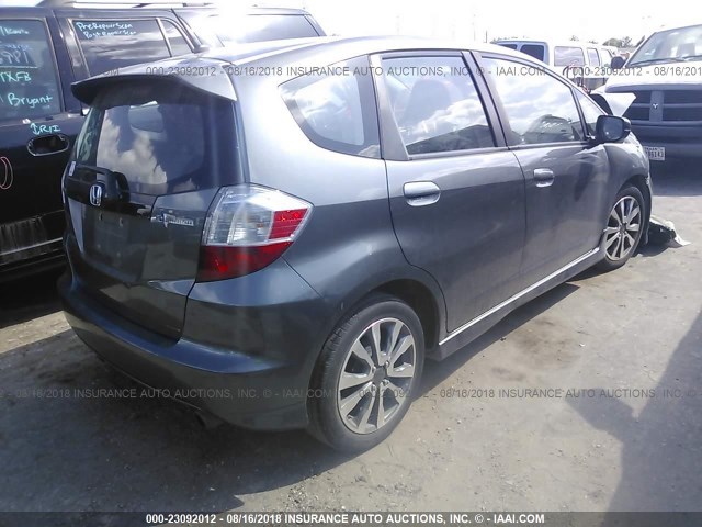 JHMGE8H54DC001458 - 2013 HONDA FIT SPORT GRAY photo 4