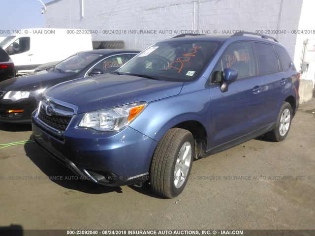 JF2SJAFC0GH430721 - 2016 SUBARU FORESTER 2.5I PREMIUM BLUE photo 2