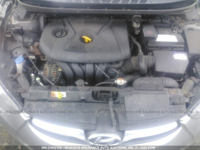 KMHDH4AE8DU591913 - 2013 HYUNDAI ELANTRA GLS/LIMITED ნაცრისფერი ფოტო 10