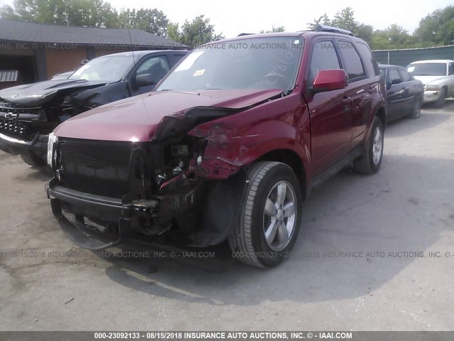 1FMCU04G39KC98128 - 2009 FORD ESCAPE LIMITED RED photo 2
