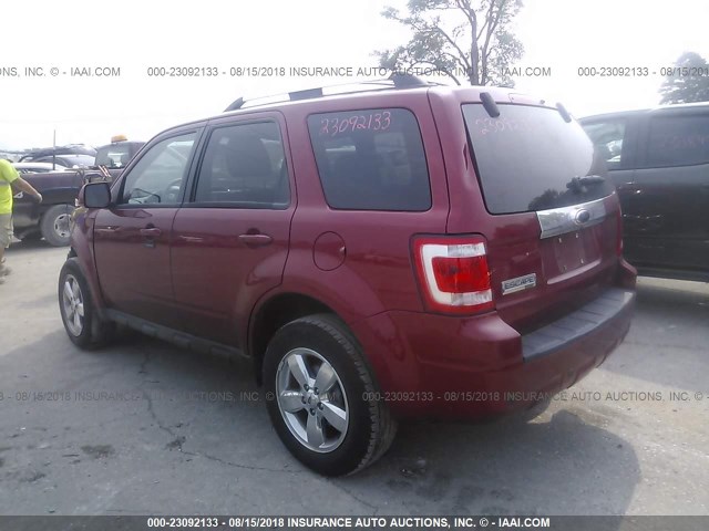 1FMCU04G39KC98128 - 2009 FORD ESCAPE LIMITED RED photo 3