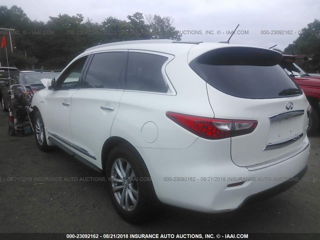 5N1CL0MM5EC515529 - 2014 INFINITI QX60 HYBRID WHITE photo 3