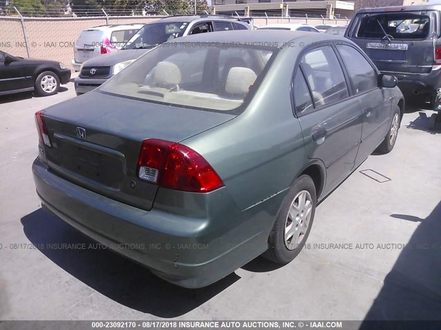 2HGES16374H643911 - 2004 HONDA CIVIC DX VP GREEN photo 4