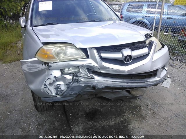 2HNYD18206H518532 - 2006 ACURA MDX SILVER photo 6