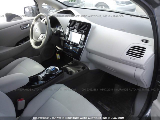 1N4AZ0CP0FC324291 - 2015 NISSAN LEAF S/SV/SL GRAY photo 5