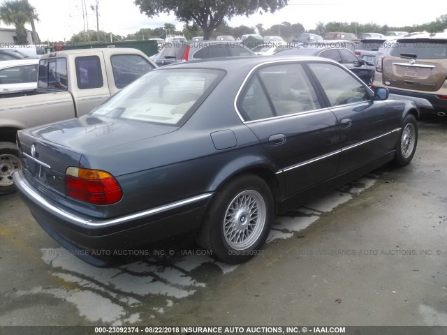 WBAGG8346YDN80542 - 2000 BMW 740 I AUTOMATIC BLUE photo 4