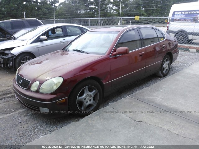 JT8BH68X9Y0026323 - 2000 LEXUS GS 400 RED photo 2