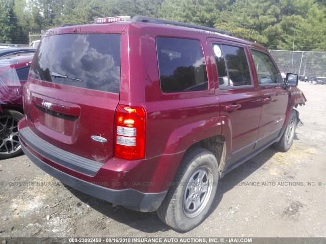 1C4NJPFB1CD727889 - 2012 JEEP PATRIOT LATITUDE RED photo 4