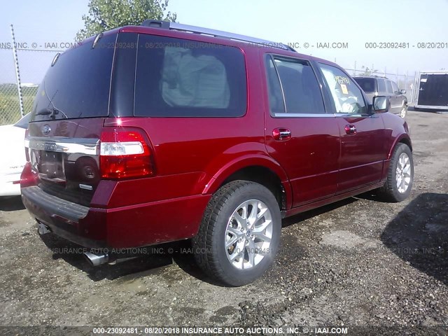 1FMJU2AT2HEA83499 - 2017 FORD EXPEDITION LIMITED RED photo 4