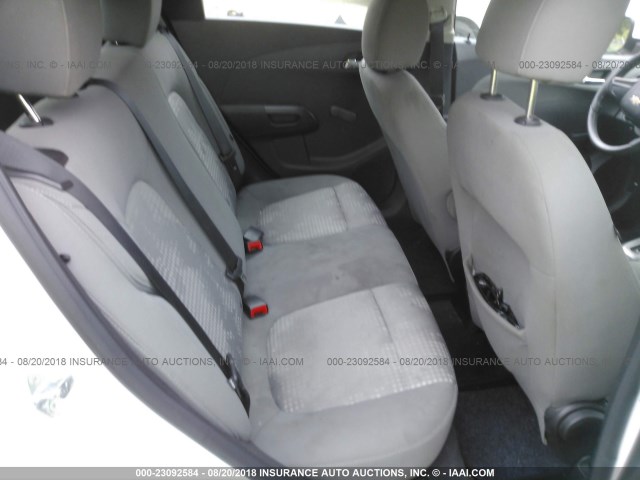 1G1JA6SH4C4164056 - 2012 CHEVROLET SONIC LS WHITE photo 8