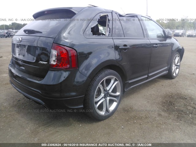 2FMDK3AKXDBC33493 - 2013 FORD EDGE SPORT BLACK photo 4