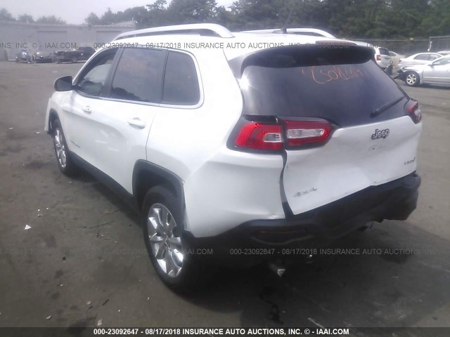 1C4PJMDS6FW688123 - 2015 JEEP CHEROKEE LIMITED WHITE photo 3