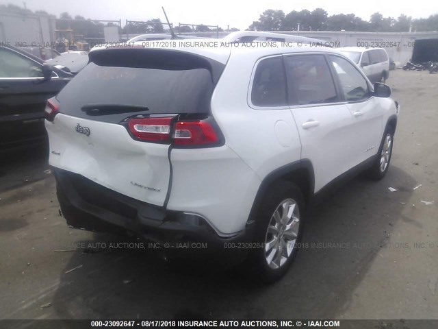 1C4PJMDS6FW688123 - 2015 JEEP CHEROKEE LIMITED WHITE photo 4