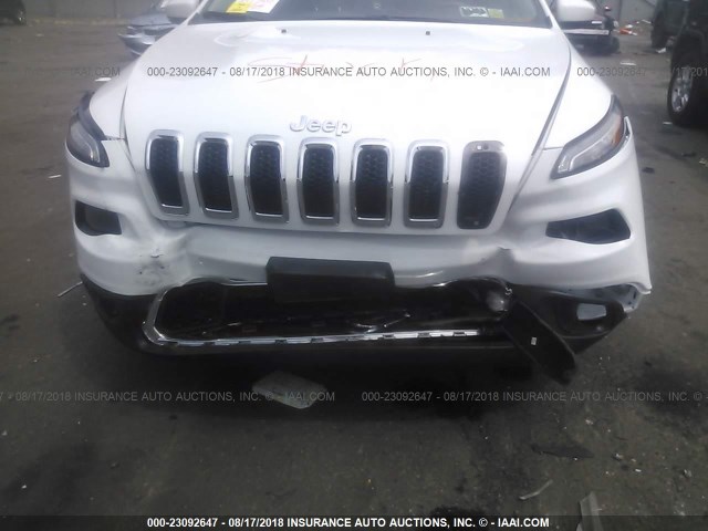 1C4PJMDS6FW688123 - 2015 JEEP CHEROKEE LIMITED WHITE photo 6