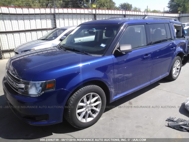 2FMGK5B84EBD07004 - 2014 FORD FLEX SE BLUE photo 2