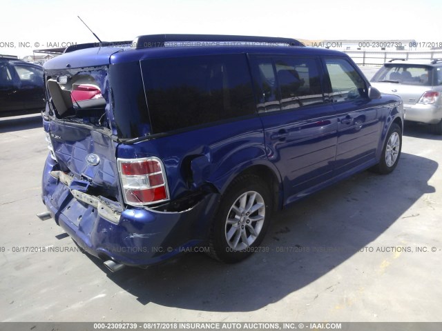 2FMGK5B84EBD07004 - 2014 FORD FLEX SE BLUE photo 4