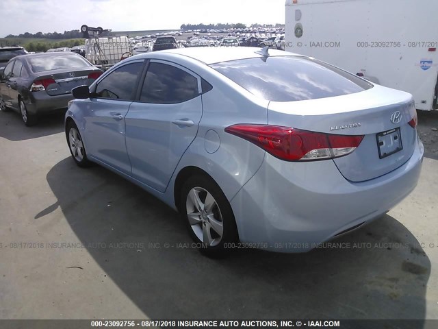 KMHDH4AE4DU846640 - 2013 HYUNDAI ELANTRA GLS/LIMITED BLUE photo 3