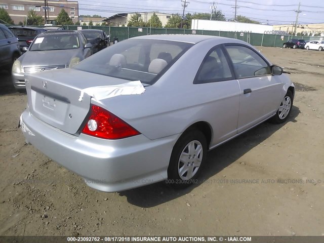 1HGEM22105L022373 - 2005 HONDA CIVIC DX VP SILVER photo 4