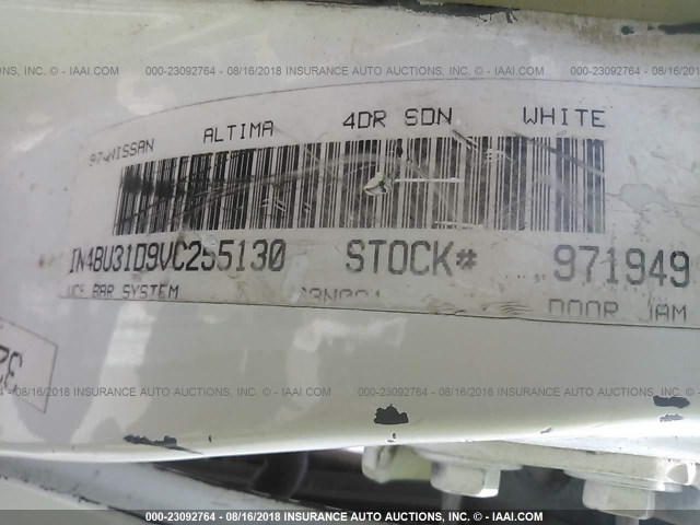 1N4BU31D9VC255130 - 1997 NISSAN ALTIMA XE/GXE/SE/GLE WHITE photo 9