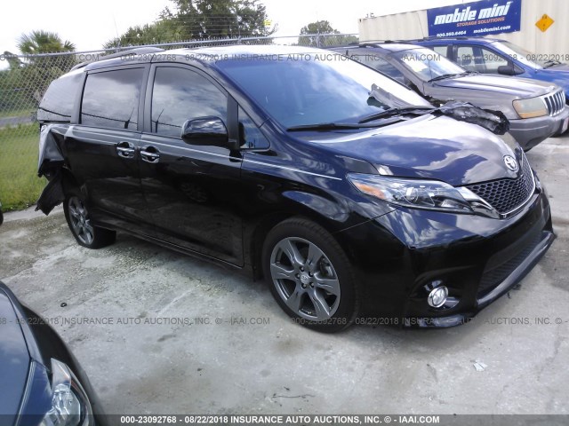 5TDXZ3DC1HS860542 - 2017 TOYOTA SIENNA SE BLACK photo 1