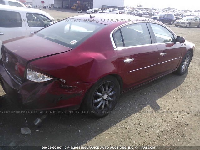 1G4HE57Y58U100365 - 2008 BUICK LUCERNE CXS RED photo 4