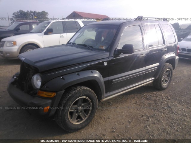 1J4GL38K85W720237 - 2005 JEEP LIBERTY RENEGADE BLACK photo 2