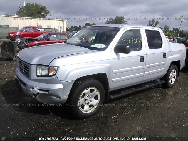 2HJYK16236H576113 - 2006 HONDA RIDGELINE RT SILVER photo 2