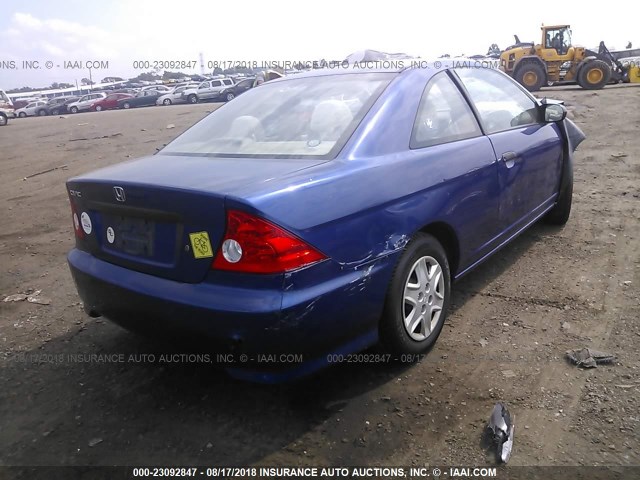 1HGEM22145L024174 - 2005 HONDA CIVIC DX VP BLUE photo 4