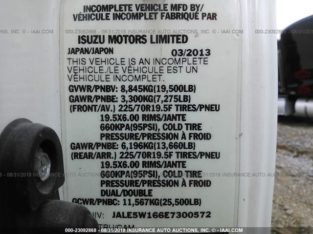 JALE5W166E7300572 - 2014 ISUZU NRR WHITE photo 10