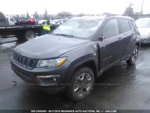 3C4NJDDB9HT597525 - 2017 JEEP COMPASS TRAILHAWK GRAY photo 2