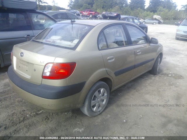 KNADE223496478127 - 2009 KIA RIO LX/SX GOLD photo 4