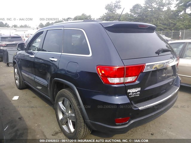 1C4RJFBG3DC580804 - 2013 JEEP GRAND CHEROKEE LIMITED BLUE photo 3