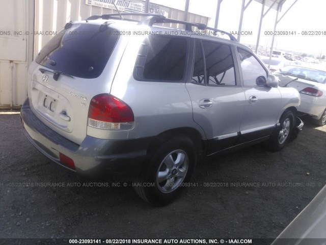 KM8SC13DX6U108854 - 2006 HYUNDAI SANTA FE GLS/LIMITED SILVER photo 4